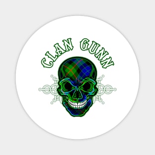 Scottish Clan Gunn Tartan Celtic Skull Magnet